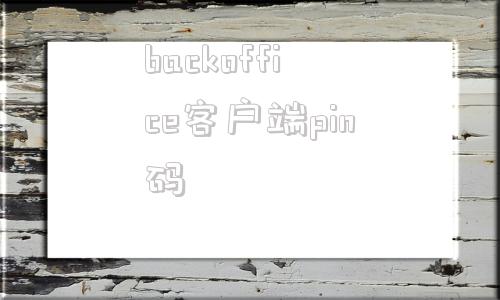 backoffice客户端pin码office2019副本尚未激活怎么解决